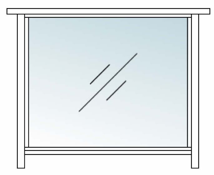 フォルム　柱芯ガラス枠1段